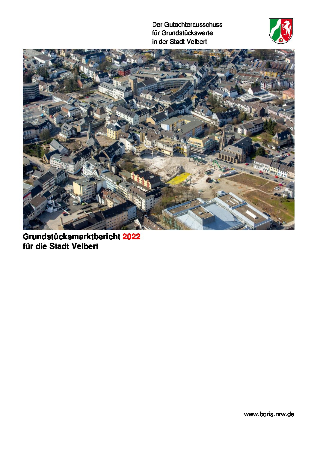 Grundstücksmarktbericht 2022 für die Stadt Velbert